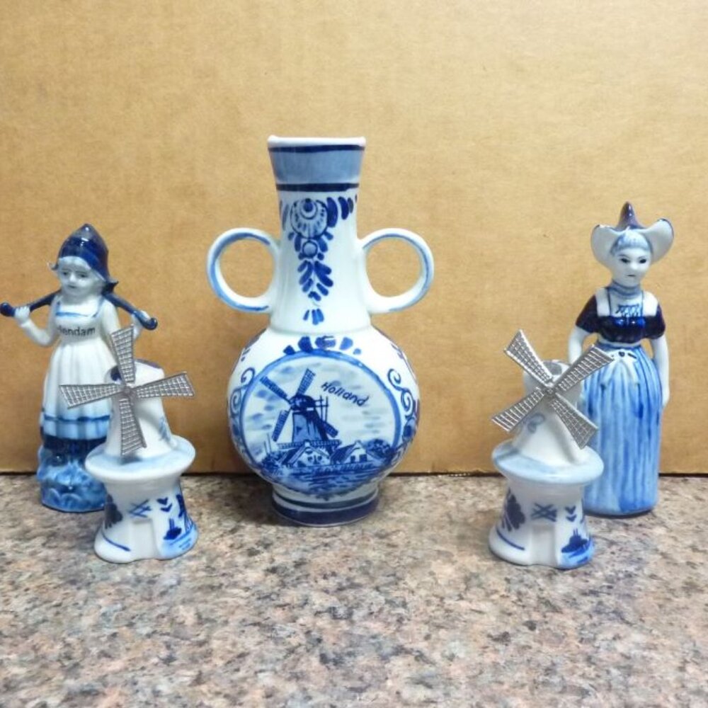 Delfts blauw hand painted made in Holland Collection of 5 pcs.